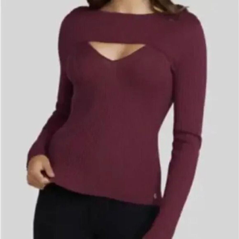 Burgundy peep hole sweater, unbranded, size 2